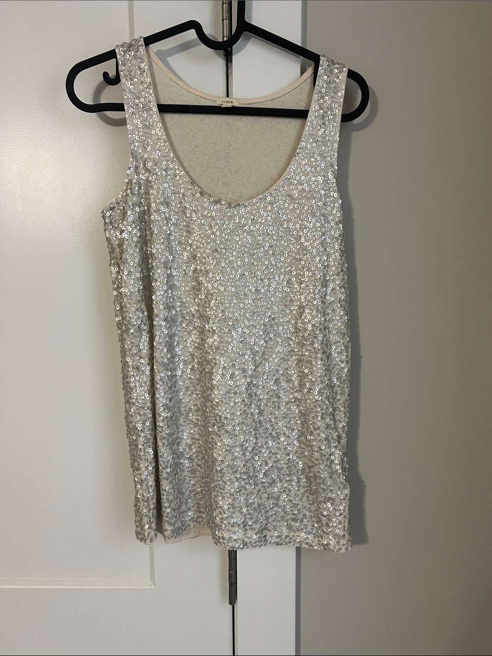 J. Crew Silver Sequin Scoop Tank